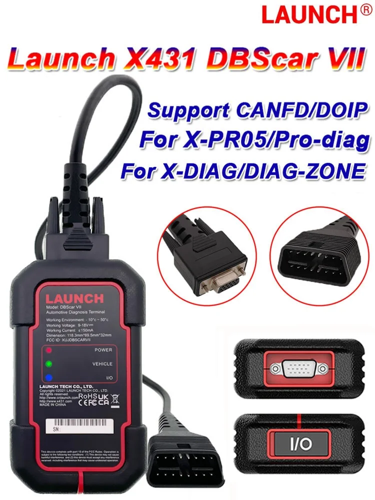 X431 DBScar VII 7 Bluetooth Connector DBSCAR Scanner Support CANFD DOIP Protocols for X-DIAG/DIAG-ZONE/XPR05/Prodiag Tool