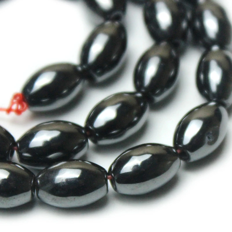 Natural Black Magnetic Hematite Rice Beads For Jewelry Making Strand 15 inch DIY Jewelry Accessorries Loose Spacer Bead Earrings