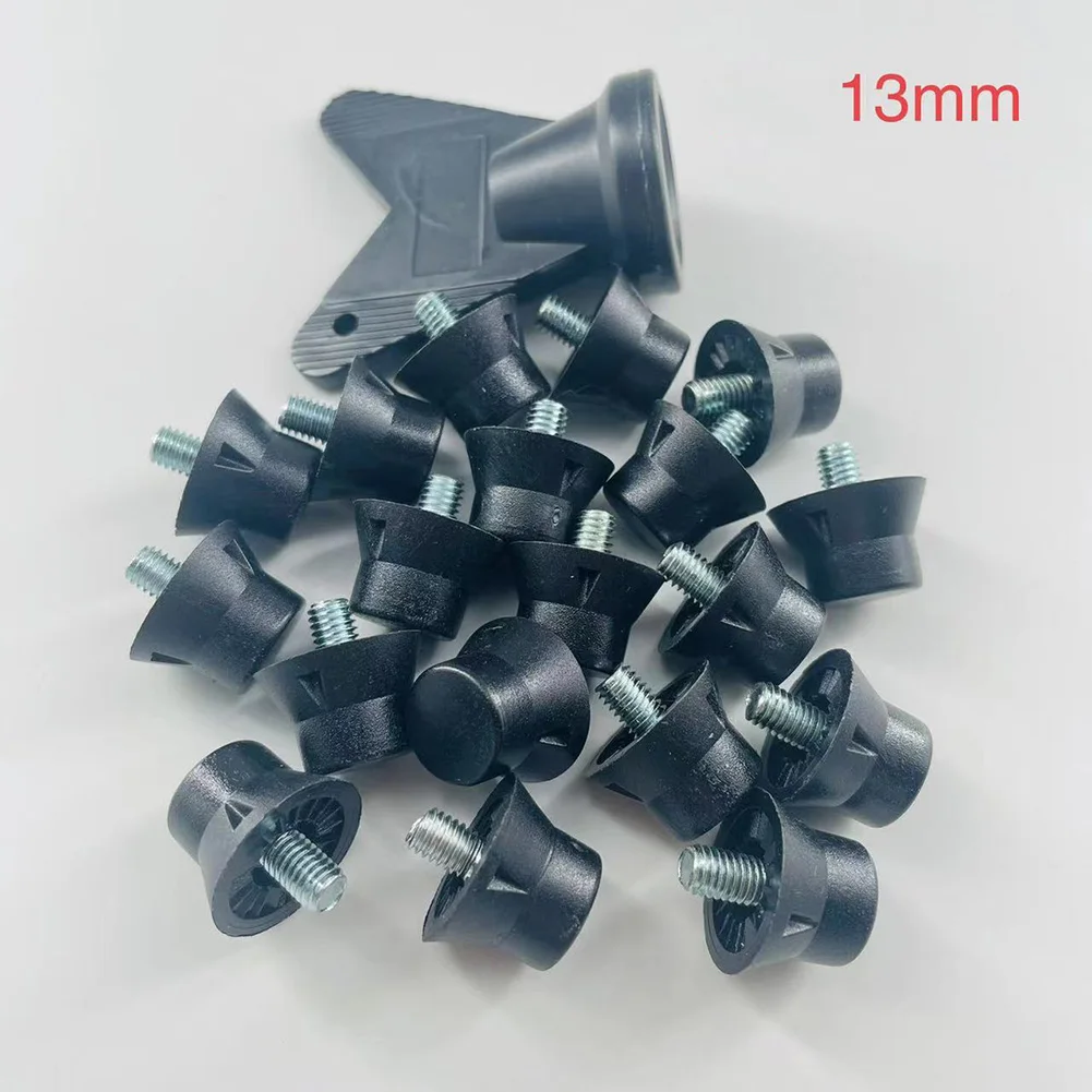 12 ชิ้นรองเท้าฟุตบอลพลาสติกเปลี่ยนกระดุมสีดําเปลี่ยนรองเท้ากระดุมฟุตบอลฟุตบอลกระดุมเปลี่ยนชิ้นส่วน