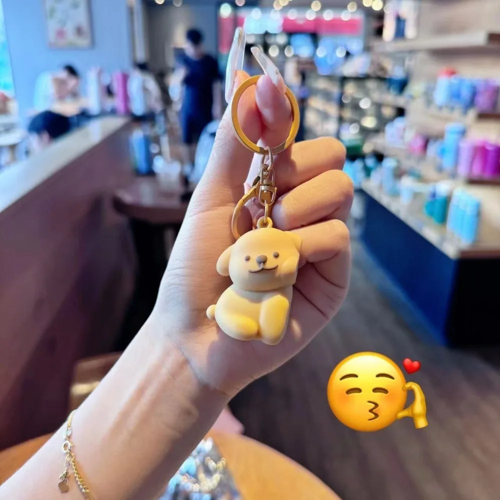 Couples magnetic line puppy keychain will never leave, cute and good-looking schoolbag, jewelry, pendant gift