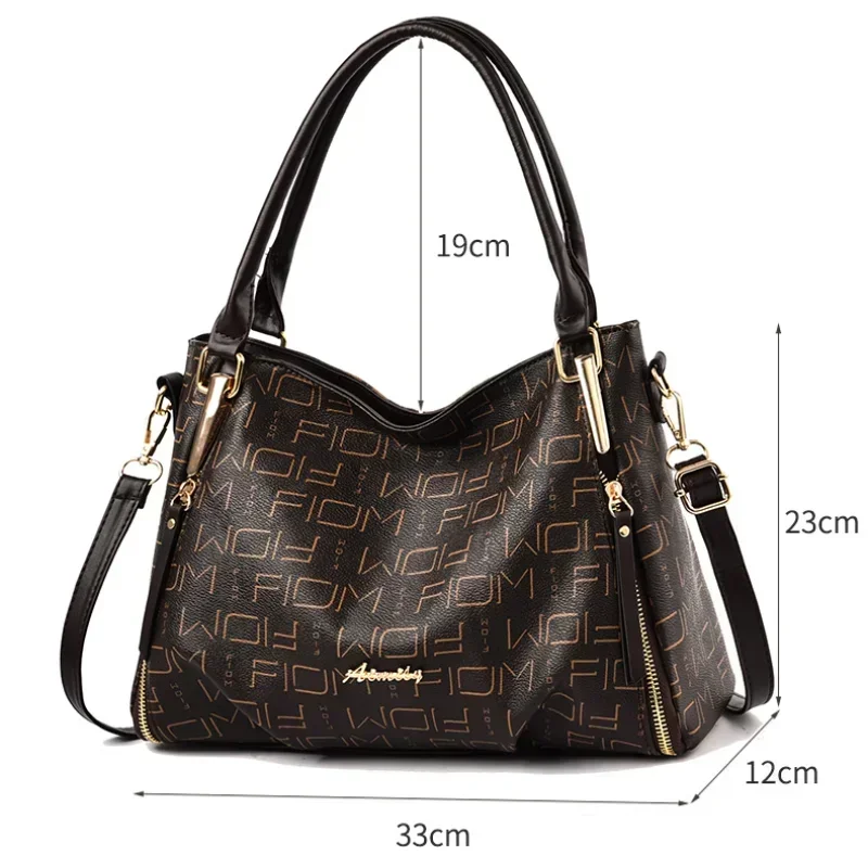 New Soft Leather Large Tote Bag Fashion Printing Female Bag European Famous Brand Large-Capacity Messenger Bag Female Handbag