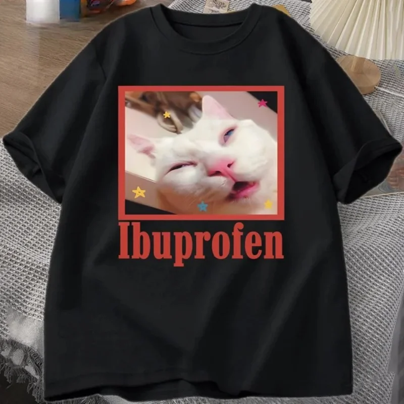 Interesting Cat Graphic T-shirt, Cute Cat Lover Cotton T-shirt, Casual and Interesting T-shirt for Men  Y2k Top Graphic T Shirts