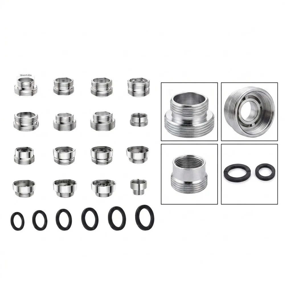Double Threaded Fitting Faucet Adapter Set Robust Plastic Material High Pressure Resistance Easy Installation Design