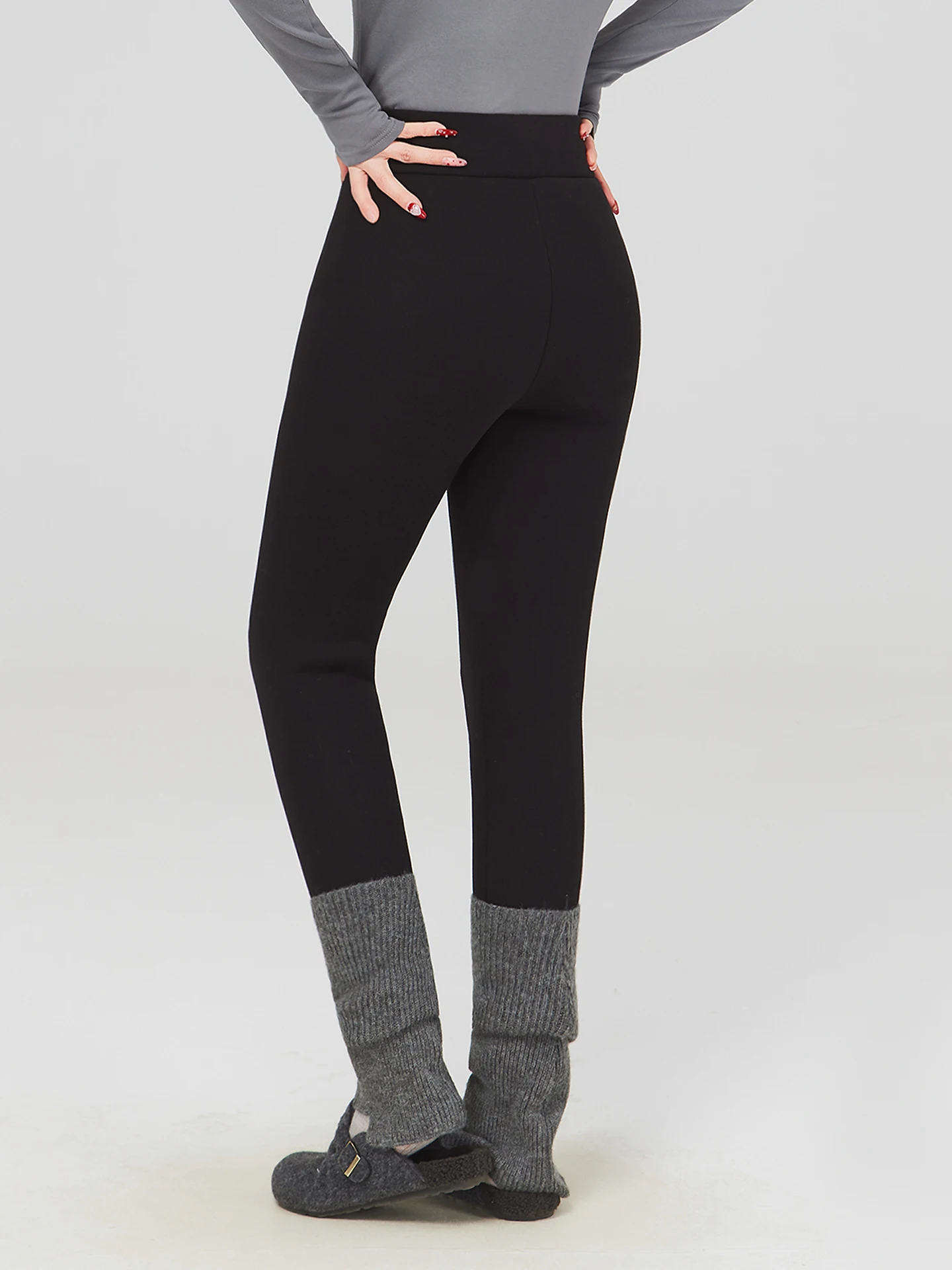 

plus Size Women's Fleece Lined High Waist Bottoming Pants Casual Long Trousers Pear Body Shape Thickened Hip Enhancing
