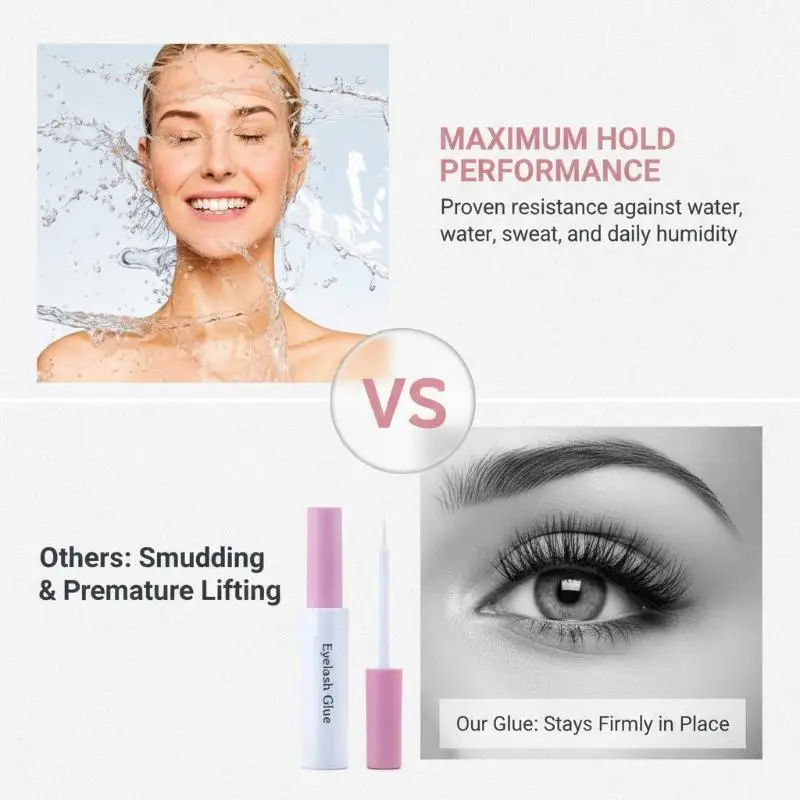 False Eyelash Glue Self Grafting Long Lasting Fast Dry Waterproof Non-Toxic Gentle for Women Daily Eye Makeup Wear