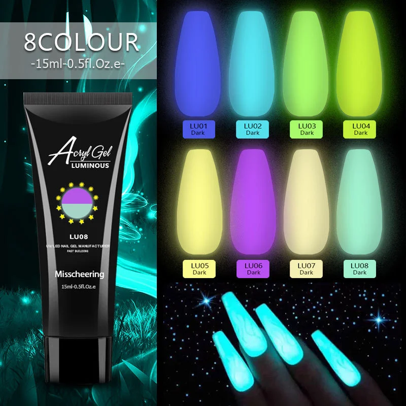 15ml/pcs Luminous Extension Gel Painless Paper Free Holder Crystal Phototherapy Glue Sculpting Gel Nail Polish Manicure Supplies