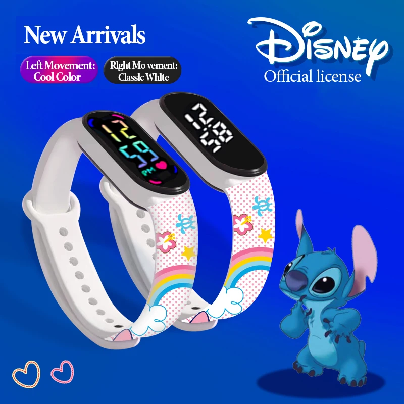 Reloj Digital para niños de la serie Stitch, pantalla táctil luminosa LED, relojes electrónicos deportivos impermeables como regalo para niños
