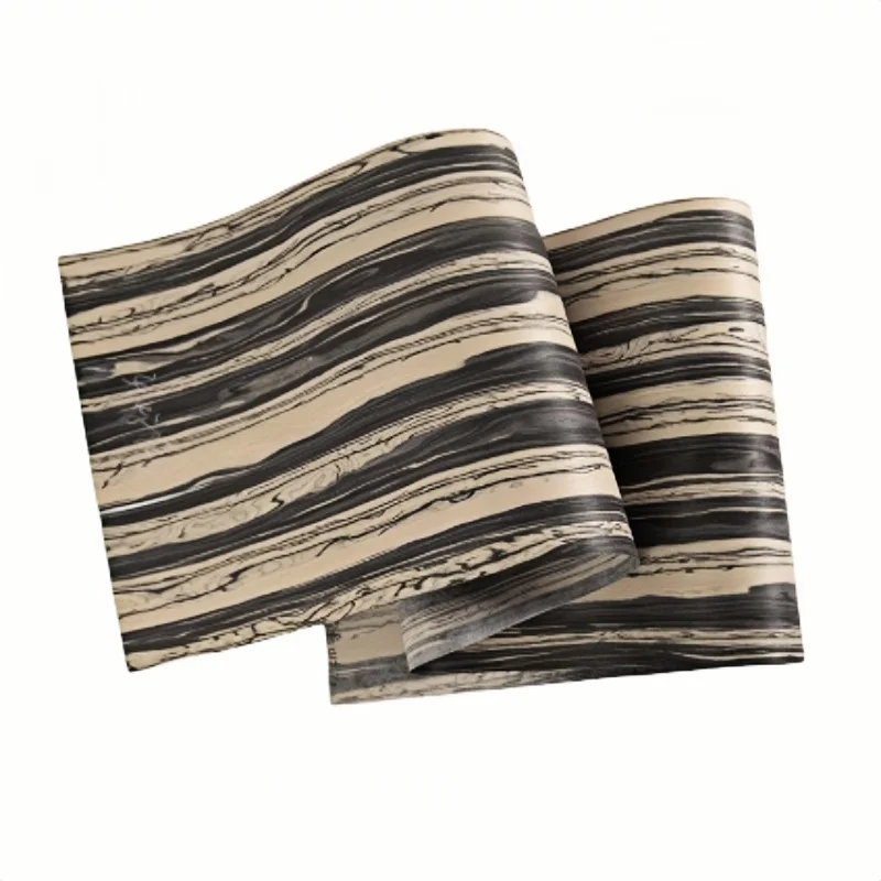 

Tech Ebony Wood Veneer Sheet Black White Landscape Pattern for Furniture Cabinet Decor Wall Paneling Veneer L:2.5metersX58cm