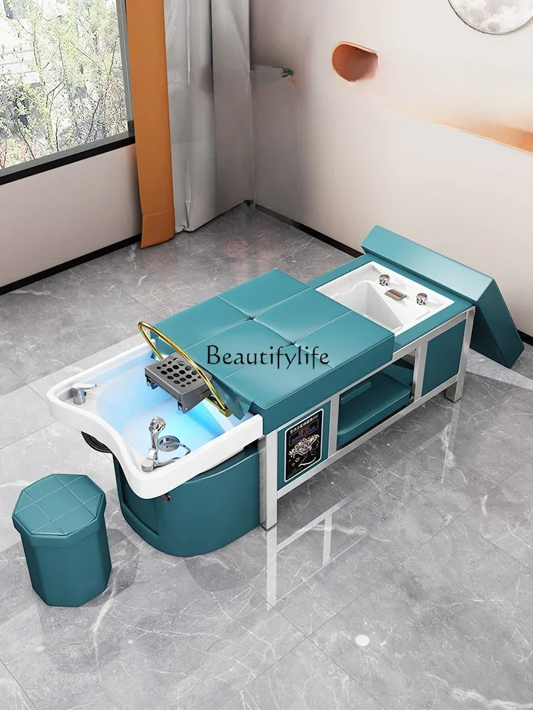 

ls 04 Thai Head Therapy Shampoo Chair Water Circulation Fumigation Pedicure Integrated Facial Bed