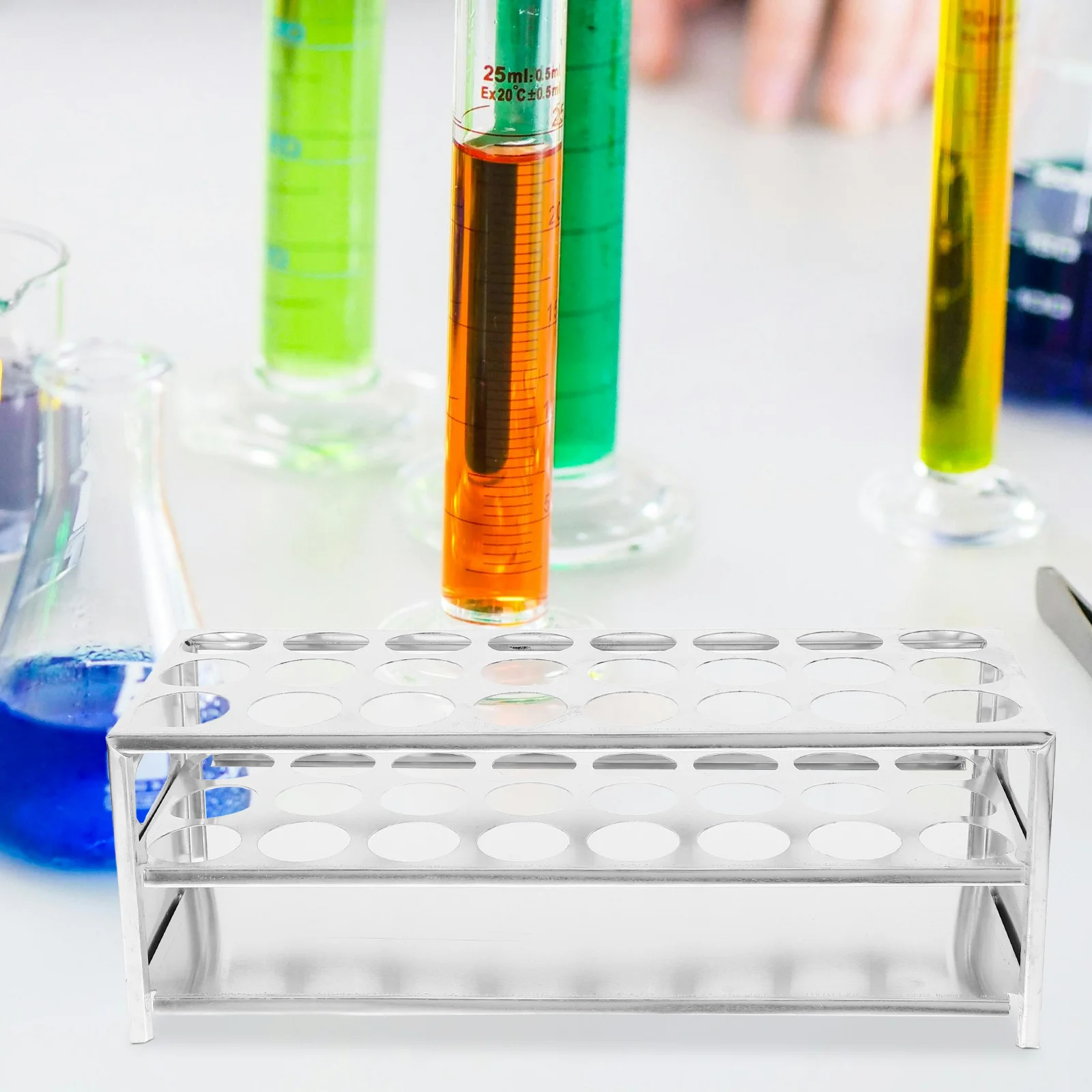 

Test Tube Rack 24 Holes Diameter ≤32mm Tubes Laboratory Testing Reusable Storage Organizer Drying Rack