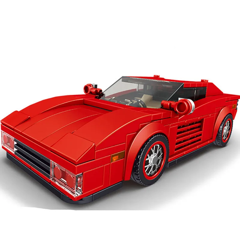 

2023 NEW MOC Speeds Champions Series Re-d spo-rt-s car Famous Supercar Race Car Sports Building Blocks Bricks Kits Classic Model