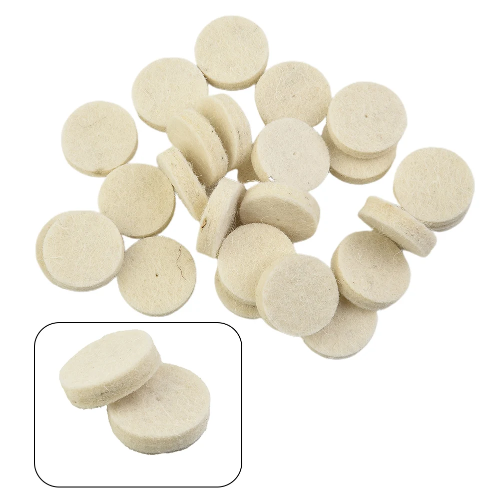 50pcs 25mm Wool Felt Polishing Buffing Pad Round Wheel +2pcs Mandrel For Rotary Tool Power Tools