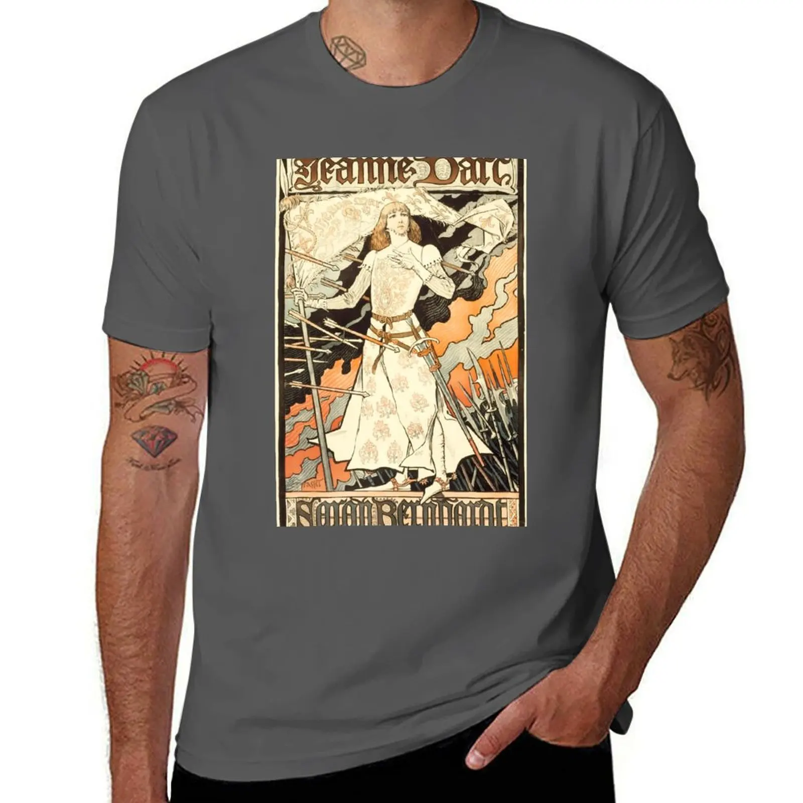 Enhanced Sarah Bernhardt Joan of Arc Theatre Advertisement 1894 T-Shirt funny gifts cute clothes t shirts for men