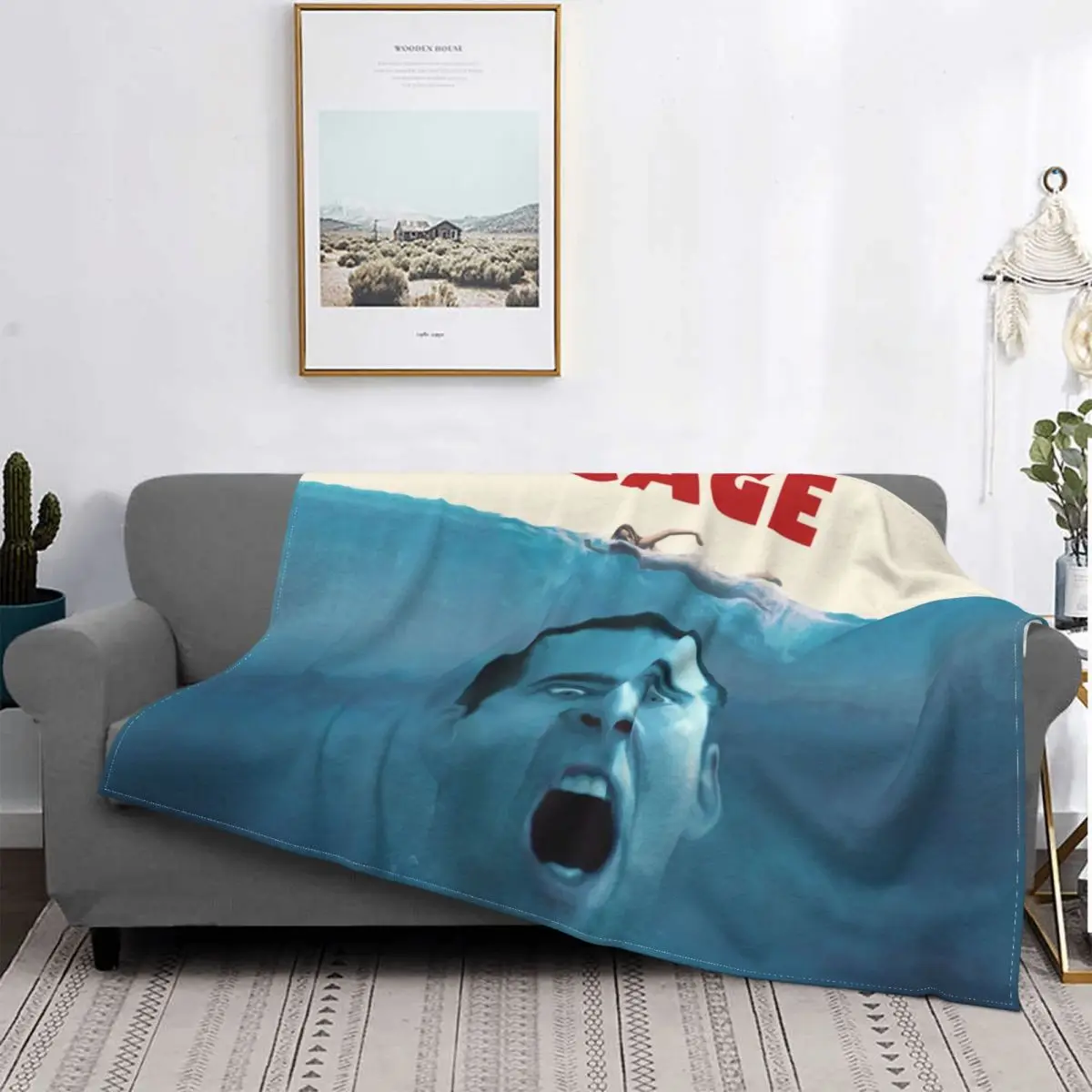 Nicholas Nicolas Cage Blankets Warm Flannel Funny Meme Throw Blanket for Home Bedroom Sofa