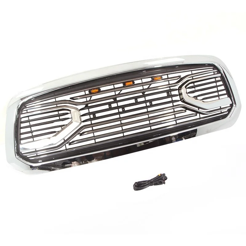 Custom Grote Hoorn Vervanging Shell Chrome Automotive Onderdelen Auto Grills Voorbumper Grill Fit Voor Dodge Ram standaard