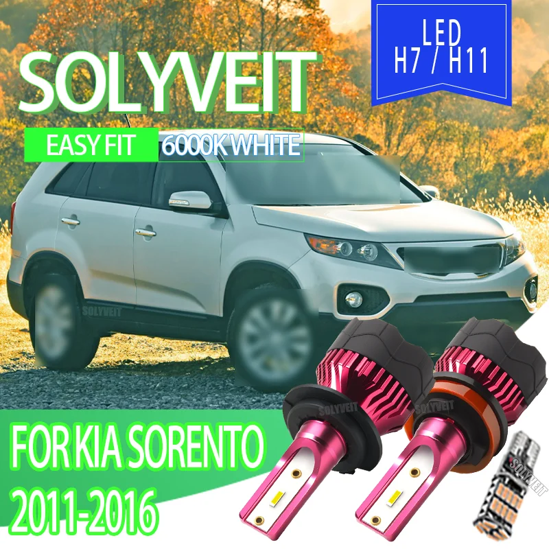 

Car Light Headlight LED H7/H11 Main/Dipped Beam Car Bulb High Bright White 12V For Kia Sorento 2011 2012 2013 2014 2015 2016