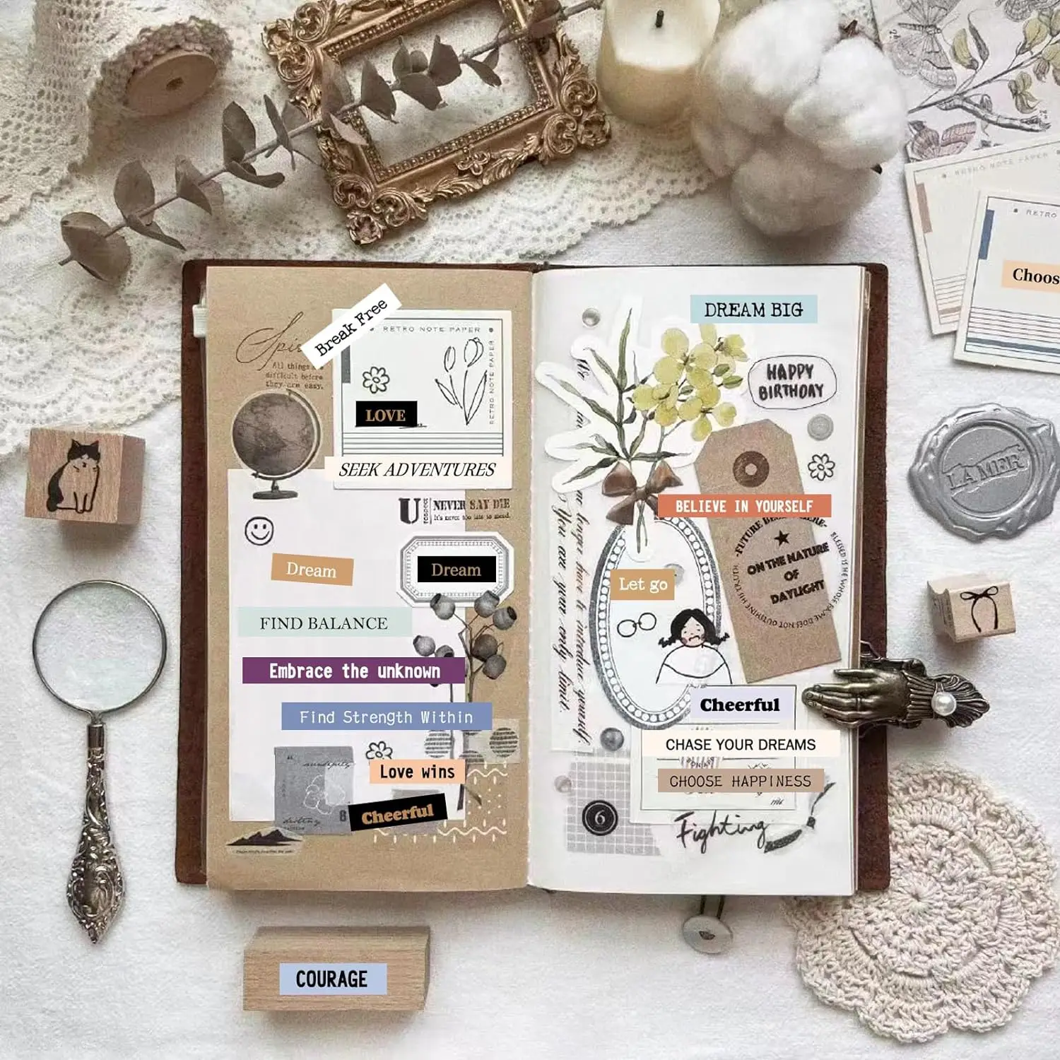 40 Blatt bunte kleine Sprechaufkleber, inspirierende Zitataufkleber für Journaling, Sammelalbum, Stimmungsaufkleber für DIY-Handwerk – Detail 8