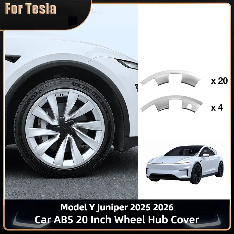 For Tesla Model Y Juniper Hub Cap Patch 20 Inch Wheel Cover Rim Patch Uberturbine Protectors ABS Car Decals 2025 2026 Accessorie