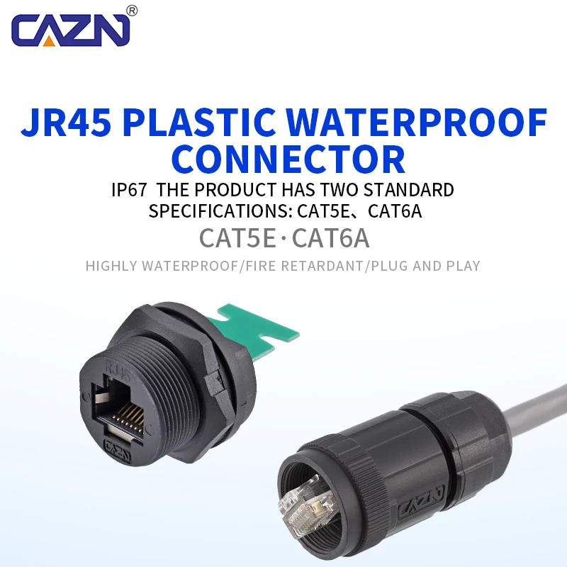 E13 RJ45 Circular Connector Plug Male 8 Pin Threaded Coupling IP67 Waterproof for Ethernet Data Transmission
