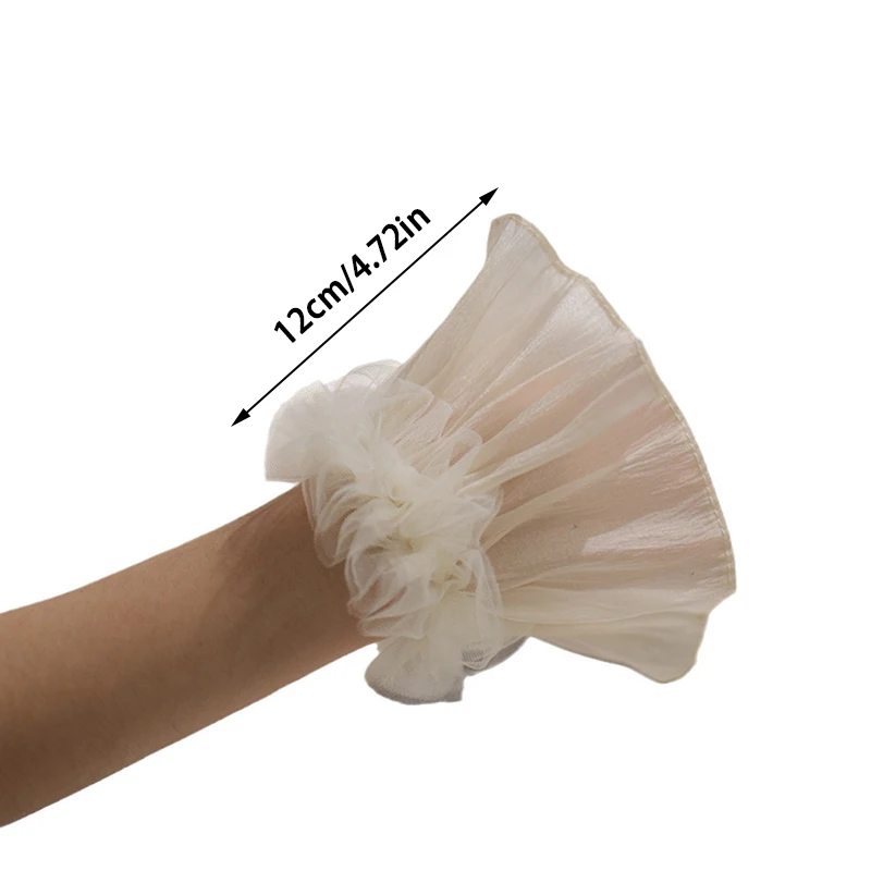 1 paire de manches décoratives en maille et dentelle pour Nail Art, faux poignet plissé, faux poignets doux, accessoires de photographie de manucure pour beau gentlew