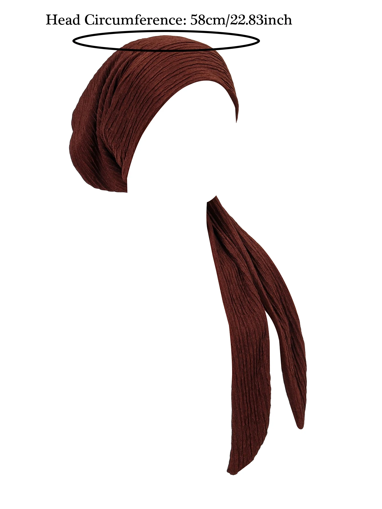 قبعات حجاب عمامة بلون سادة، أشرطة رأس طويلة الذيل، قبعات إسلامية ناعمة قابلة للتمدد، قبعة كيميائية قابلة للتنفس للنساء والفتيات