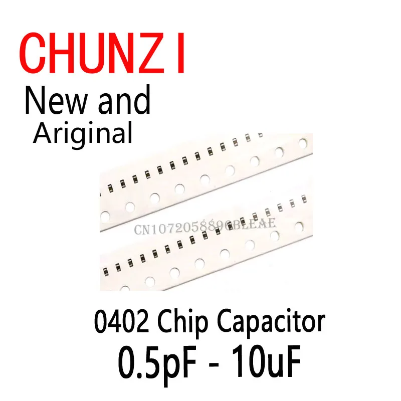 1Reel=10000pcs 0402 SMD Chip Multilayer Ceramic Capacitor 10pF 100pF 1nF 10nF 15nF 100nF 0.1uF 1uF 2.2uF 4.7uF 0.5pF-10uF