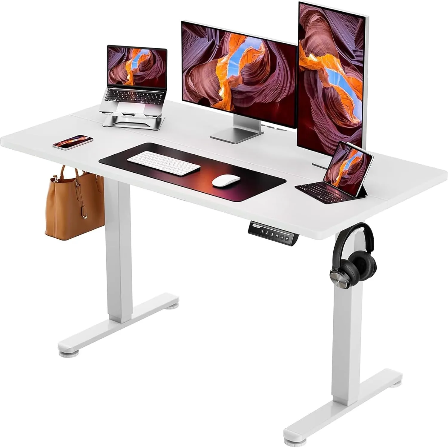 

Height Adjustable Electric Standing Desk, 48 x 24 Inches Sit Stand up Desk, Memory Computer Home Office Desk