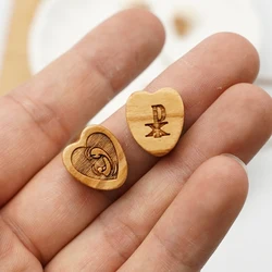 Natural olive wood bracelet beads double through tee hand-carved wooden beads necklace making accessories rose jewelry