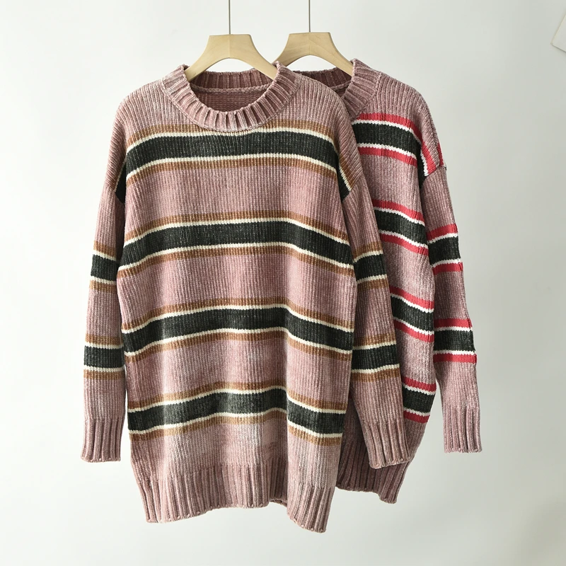 

Мягкий уютный круглый свитер Ne, футболка Long Sve, женская осенне-зимняя свободная посадка, трикотаж с винтажным узором, милый слэ