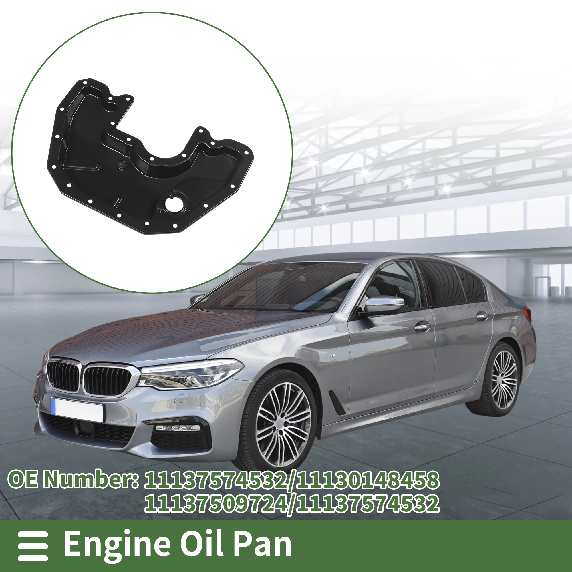

UXCELL Auto Engine Oil Pan Oil Pan Sump Transmission Oil Pan No.11137574532 for BMW 550i F11 2010-2013 Iron Car Accessories