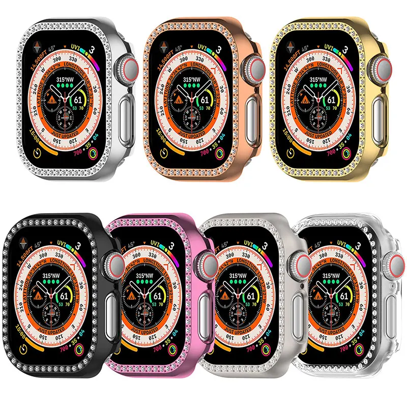 Luxury Diamond Screen Protector Shell Case For Apple Watch 10 42mm 46mm, PC Watch Case Cover For iWatch10 Series Watch accessory