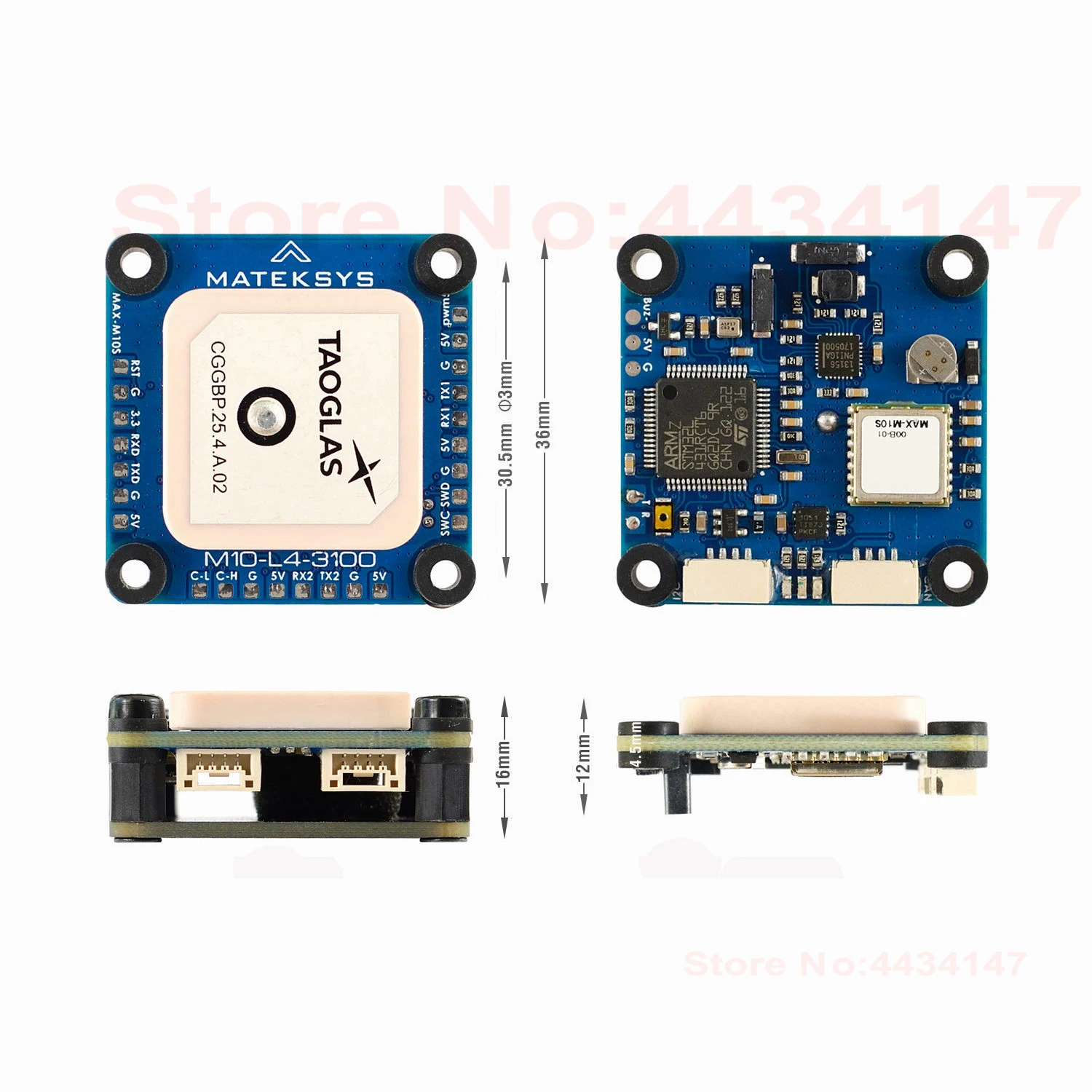 Matek Systems AP_Periph M10-L4-3100 GPS GNSS MAX-M10S With AirSpeed Sensor SPL06-001 Module For RC FPV Racing Drone