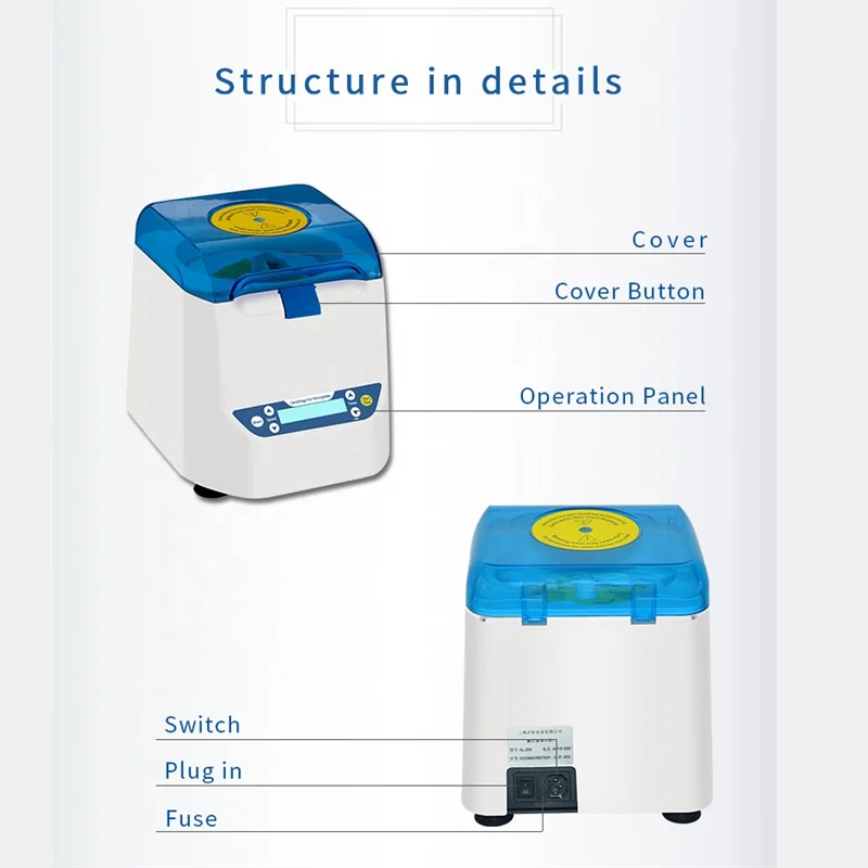 Desktop 96 Goed Lab Micro Mini 2 Microplates Pcr Centrifuge Machine 2800Rpm HL-25W