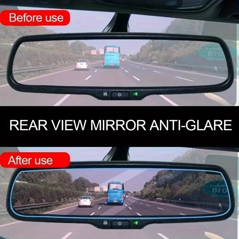 Purple Light Filter Rearview Mirror Sticker Anti-Headlight Glare Auto Mirror Film view 4