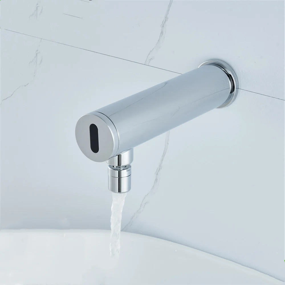 

Полностью медный интеллектуальный сенсорный смеситель, настенный выход воды, встроенный инфракрасный автоматический переключатель, бесконтактное устройство для мытья рук