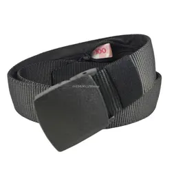 Men Outdoor Travel Multi-functional Nylon Canvas Belt Zipper Purse Hiding Money Tactical Belt Anti-theft