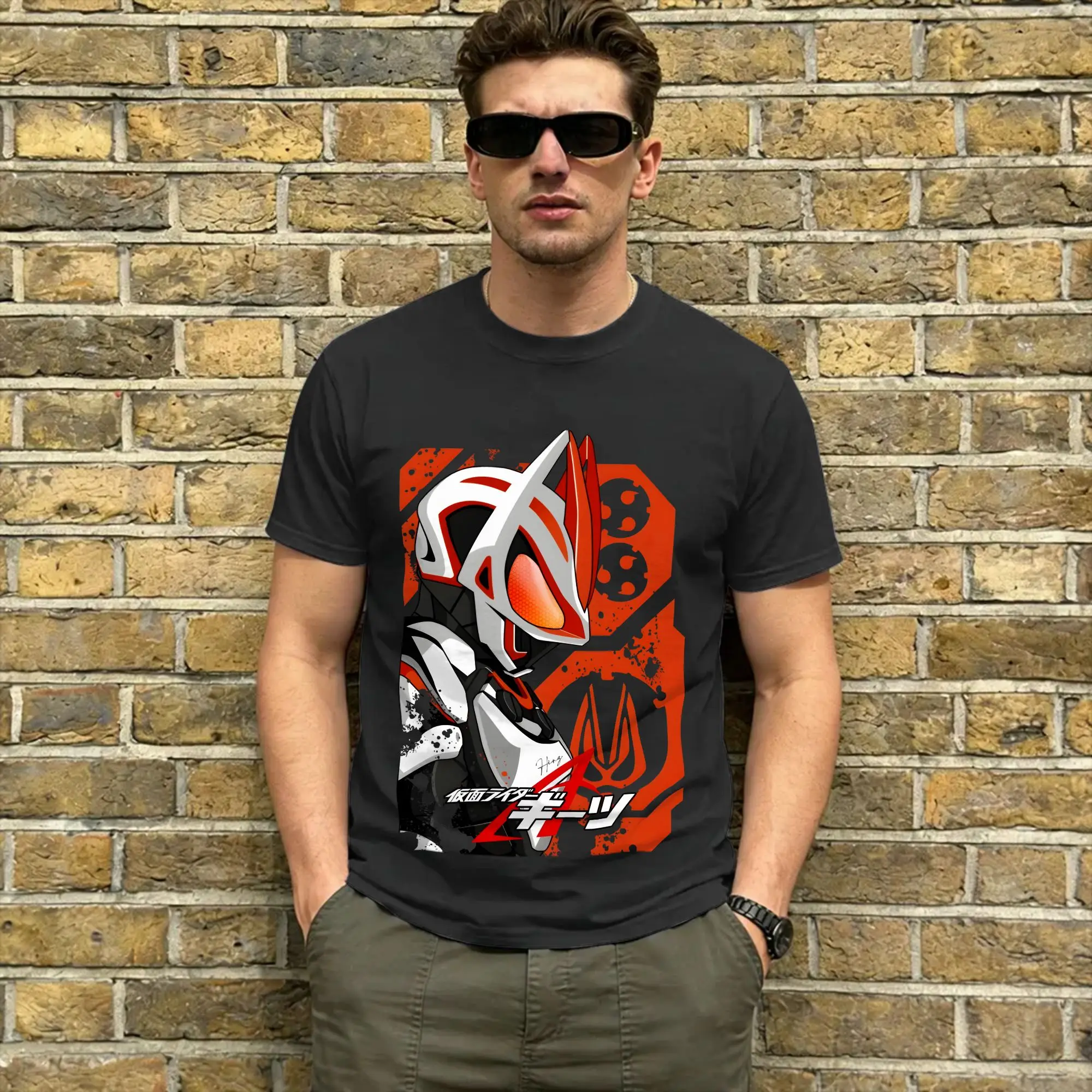 Vintage Kamen Riders T-Shirts for Men Crew Neck Pure Cotton T Shirt Geats Short Sleeve Tees Printed Clothes