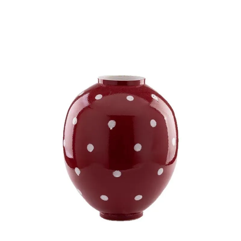 

Ceramic vase handmade polka dot pot-bellied vase ornament
