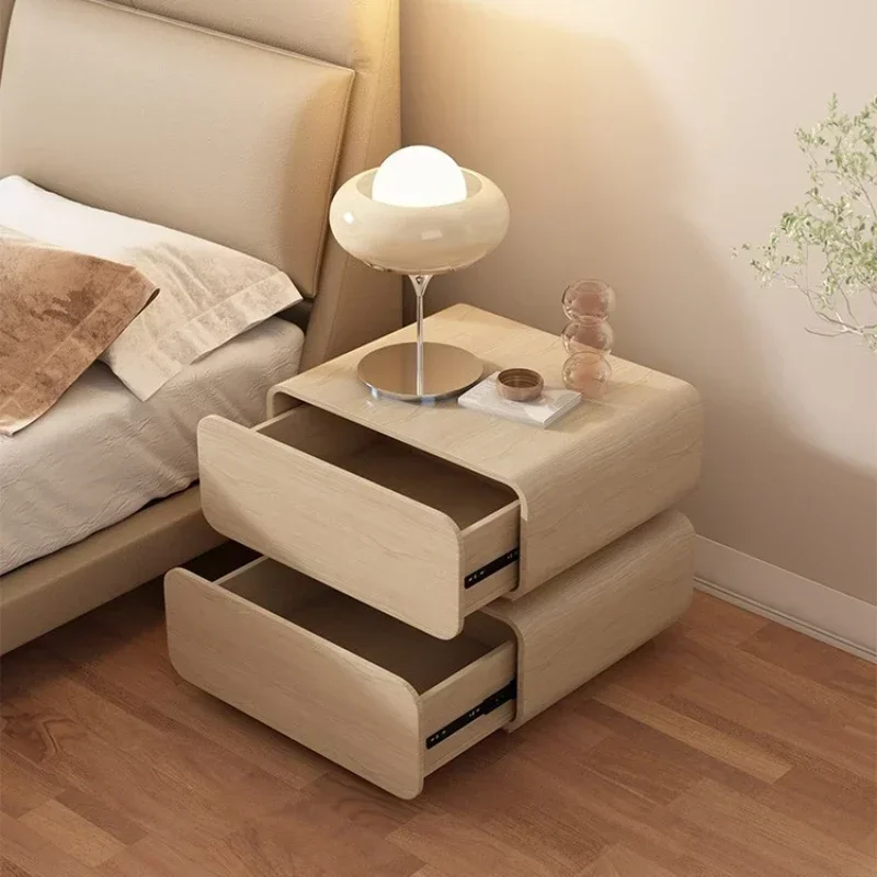 Stable All solid wood bedside table, bedroom household complete bedside storage cabinet sturdy and durable