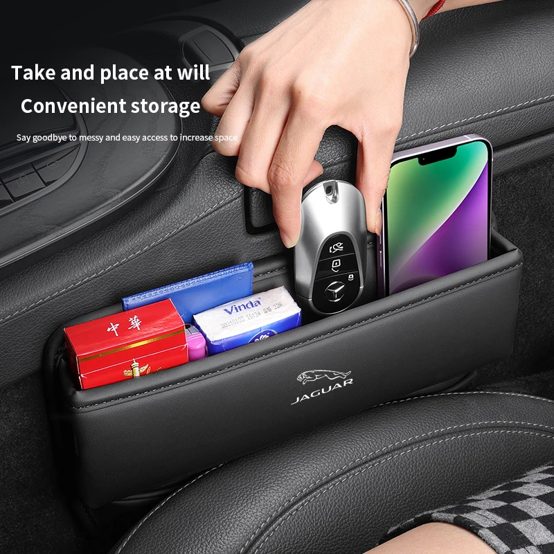 For  Jaguar F-PACE F-TYPE E-PACE XF XFL XE XJ X760 X260 X250 X350 Car Seat Gap Crevice Slot Storage Box Organizer Accessories