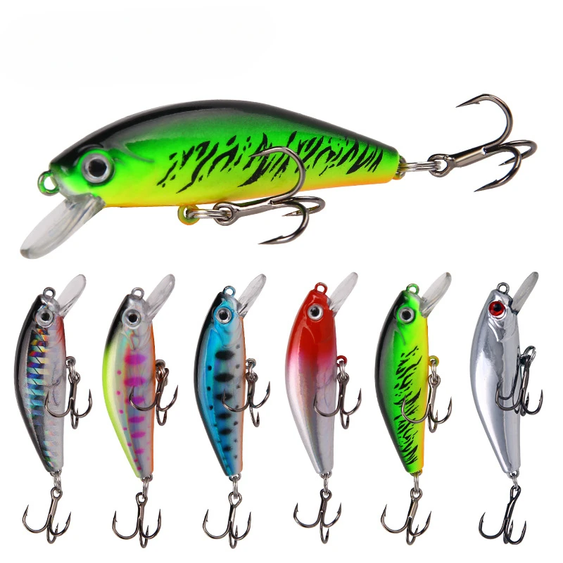 

1pcs Sinking wobbler 3D Eyes Fishing Lure 5.5cm 6.7g Mini Minnow Artificial Hard Bait Crankbait Floating Fishing Tackle