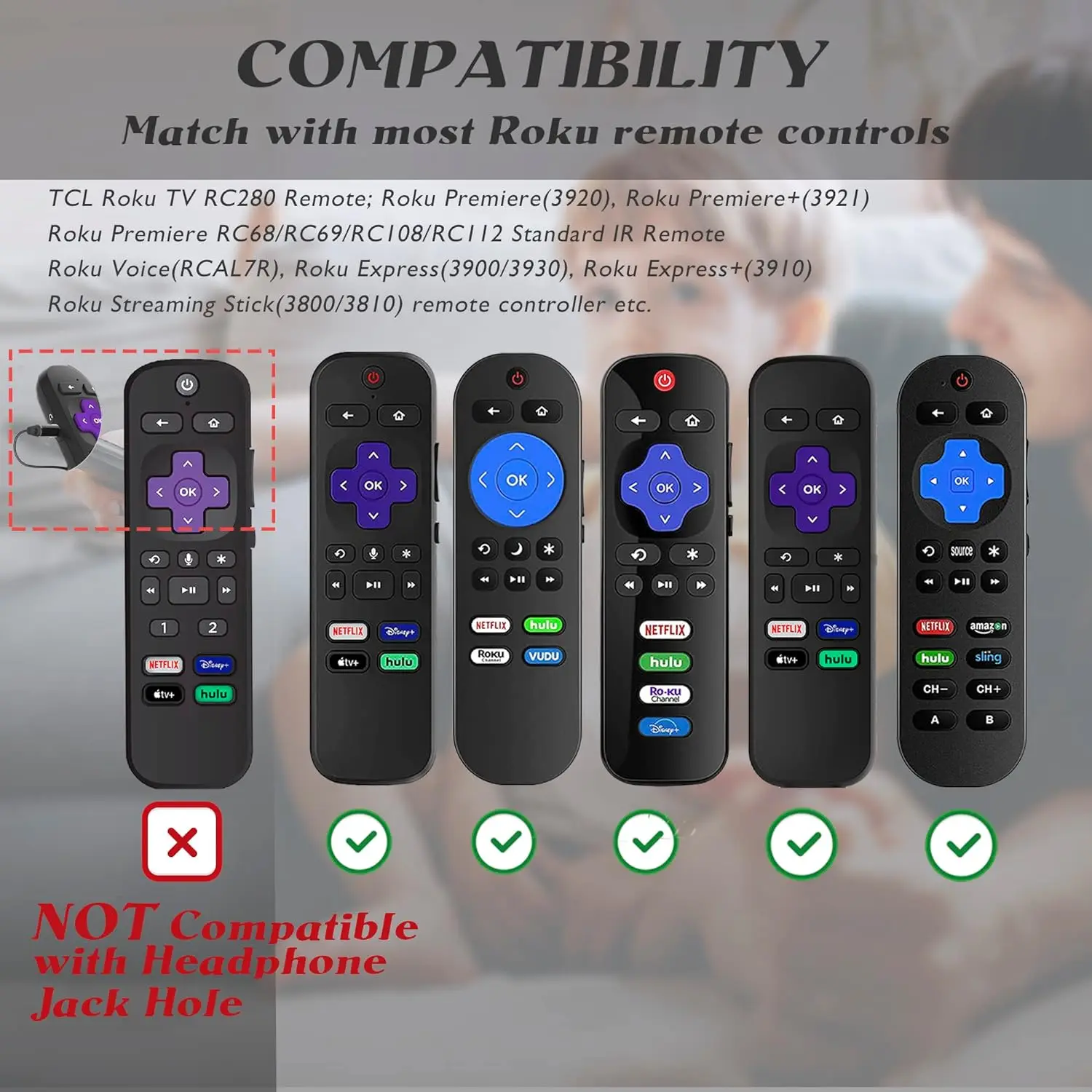 3PCS Silcone Remote Control Cover for Roku TV Express 4K+ HD Streaming Stick 4K Premiere Soundbar Streambar LE SE Remote