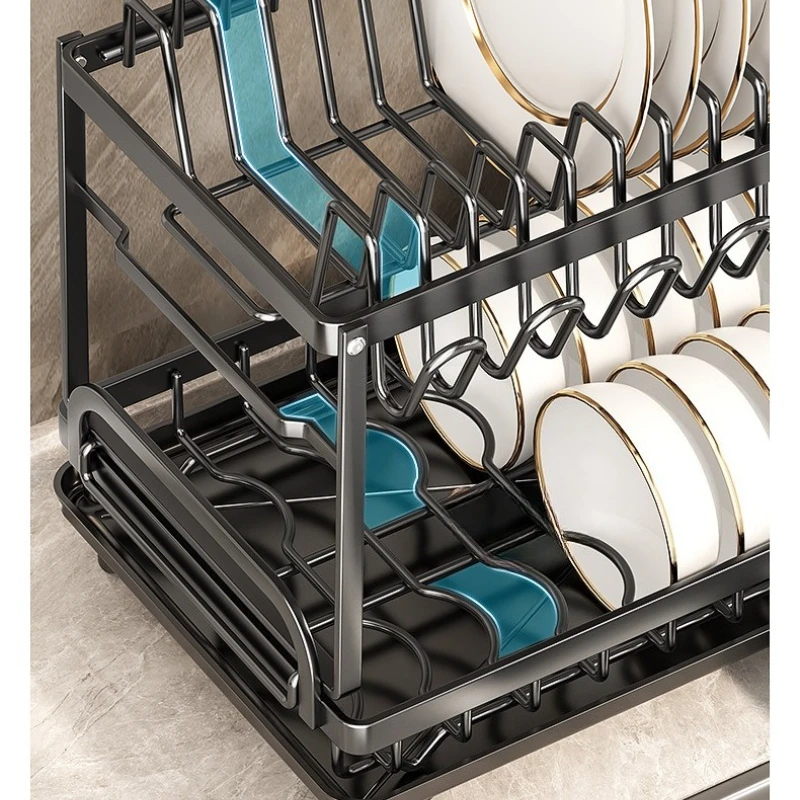 Dish Drying Rack Compact Kitchen Dish Rack Drainboard Set Large Rust-Proof Dish Drainer With Utensil Holder