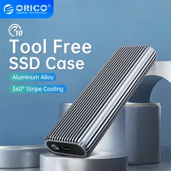 ORICO-carcasa SSD M2 NVMe de aluminio, carcasa de unidad de estado sólido, 10gbps, PCIe, tipo C, M.2, clave M, compatible con UASP
