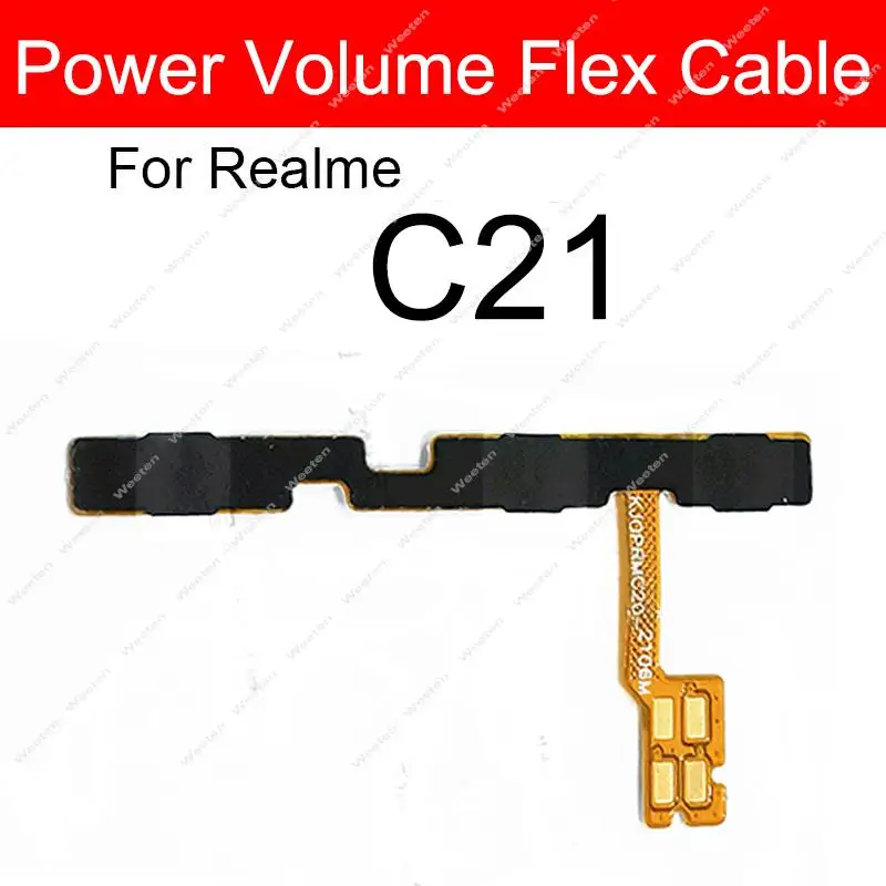 For Realme C20 C21 C21Y C25Y C25 C25S C30 C31 C33 C35 Side Buttons Power Volume Keys On Off Switch Flex Cable Parts