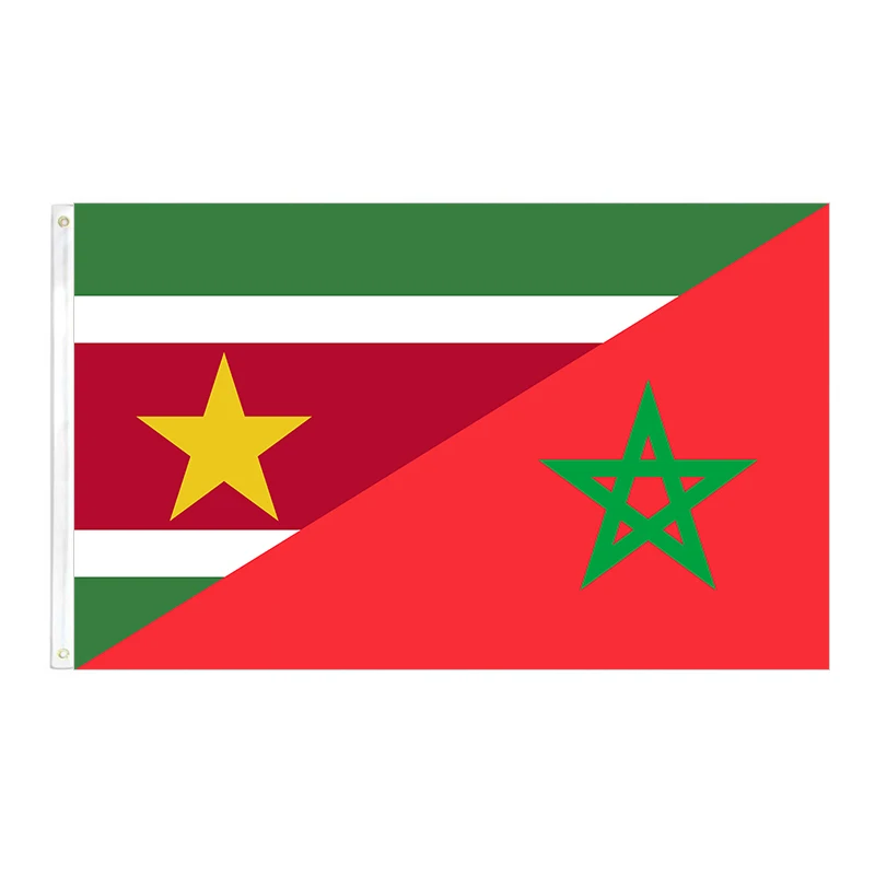 Suriname Morocco Friendly Flag 2ft*3ft (60*90cm) 3ft*5ft (90*150cm) Size Christmas Decorations for Home Banner