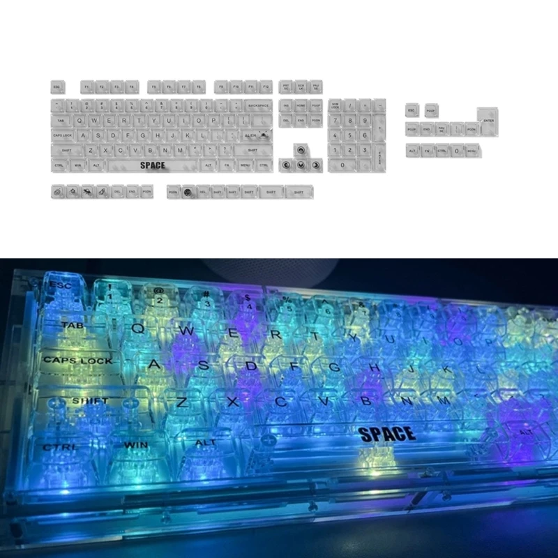 

Прозрачная клавиатура с RGB-подсветкой, 132 клавиш, для механической клавиатуры