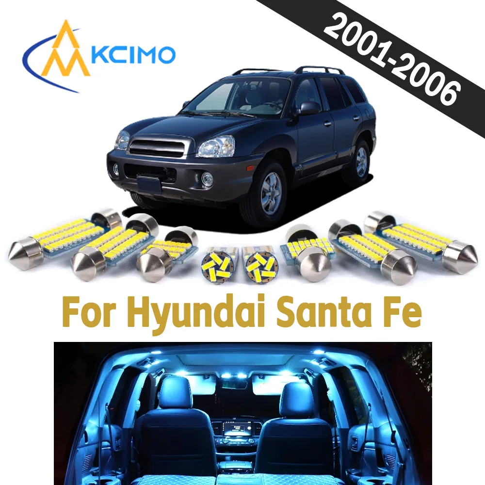 

Durable Auto Interior LED Light Kit For Hyundai Santa Fe 2001-2006 CANBUS Bright Wear Resistant Vehicle Indoor Lighting Bulbs