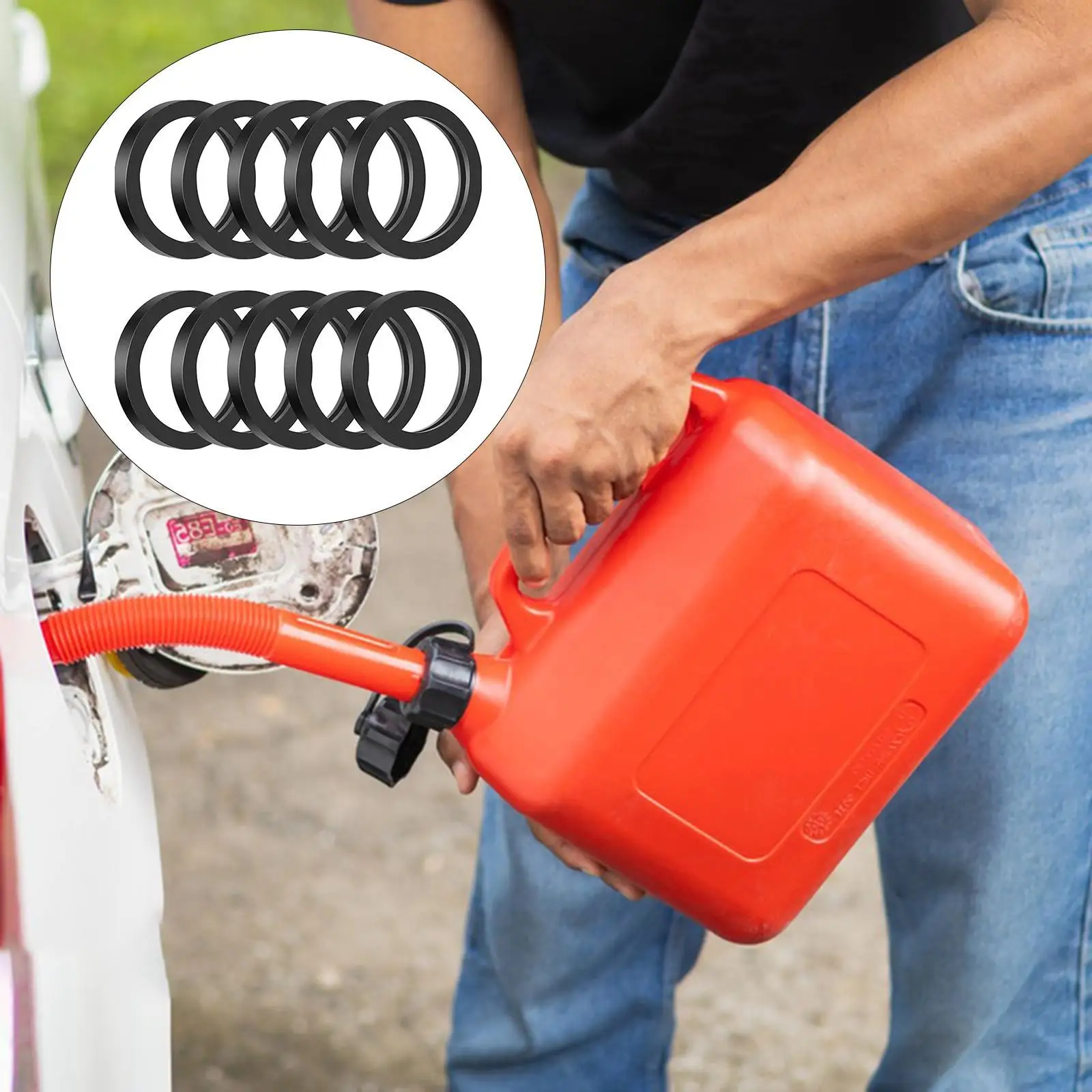 10 Pieces Tank Rubber Sealing Rings Portable Gas Tank Nozzle Gasket Seals Can Gaskets Supplies Gas Can Spout Gaskets