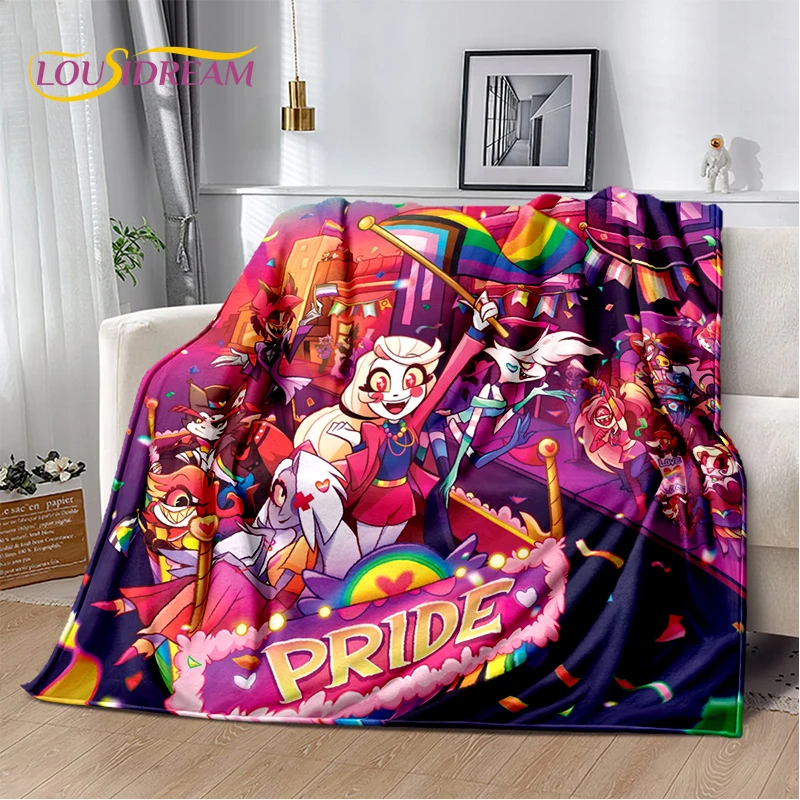 2025 H-Hazbin فندق تشارلي الكرتون بطانية ناعمة ، بطانية رمي لينة للمنزل غرفة نوم أريكة تتحول لسرير نزهة غطاء السفر هدية الطفل #2